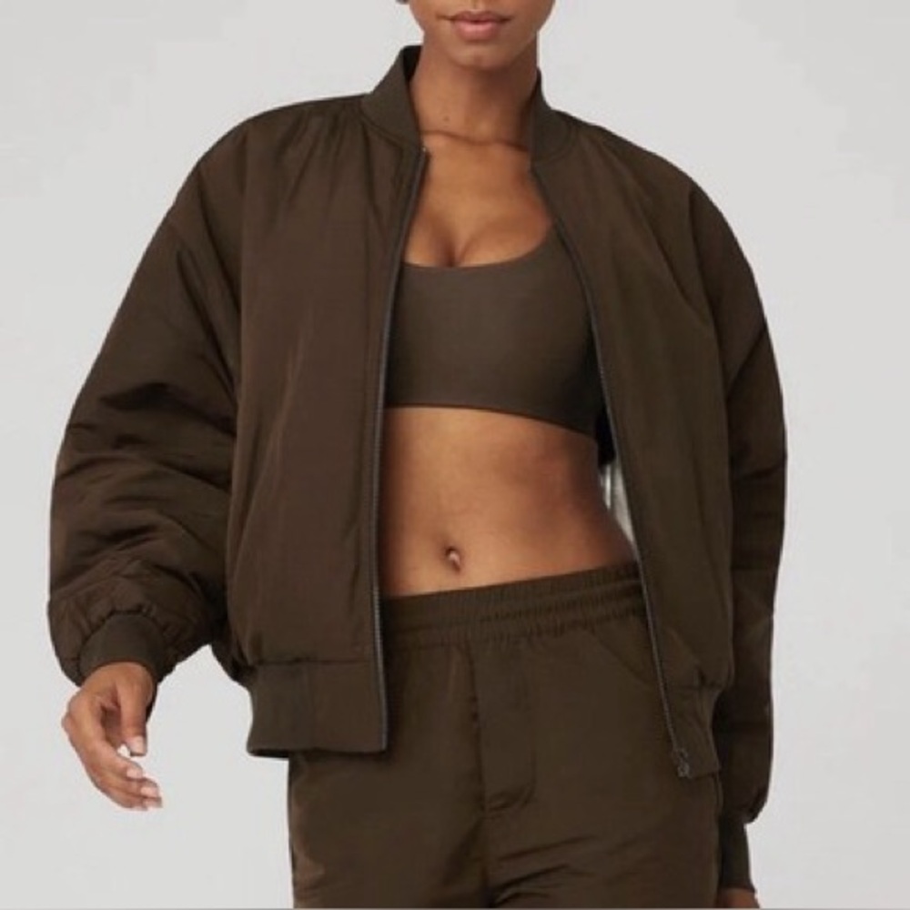 ALO Faux Fur Urbanite Bomber Jacket. Size Small.